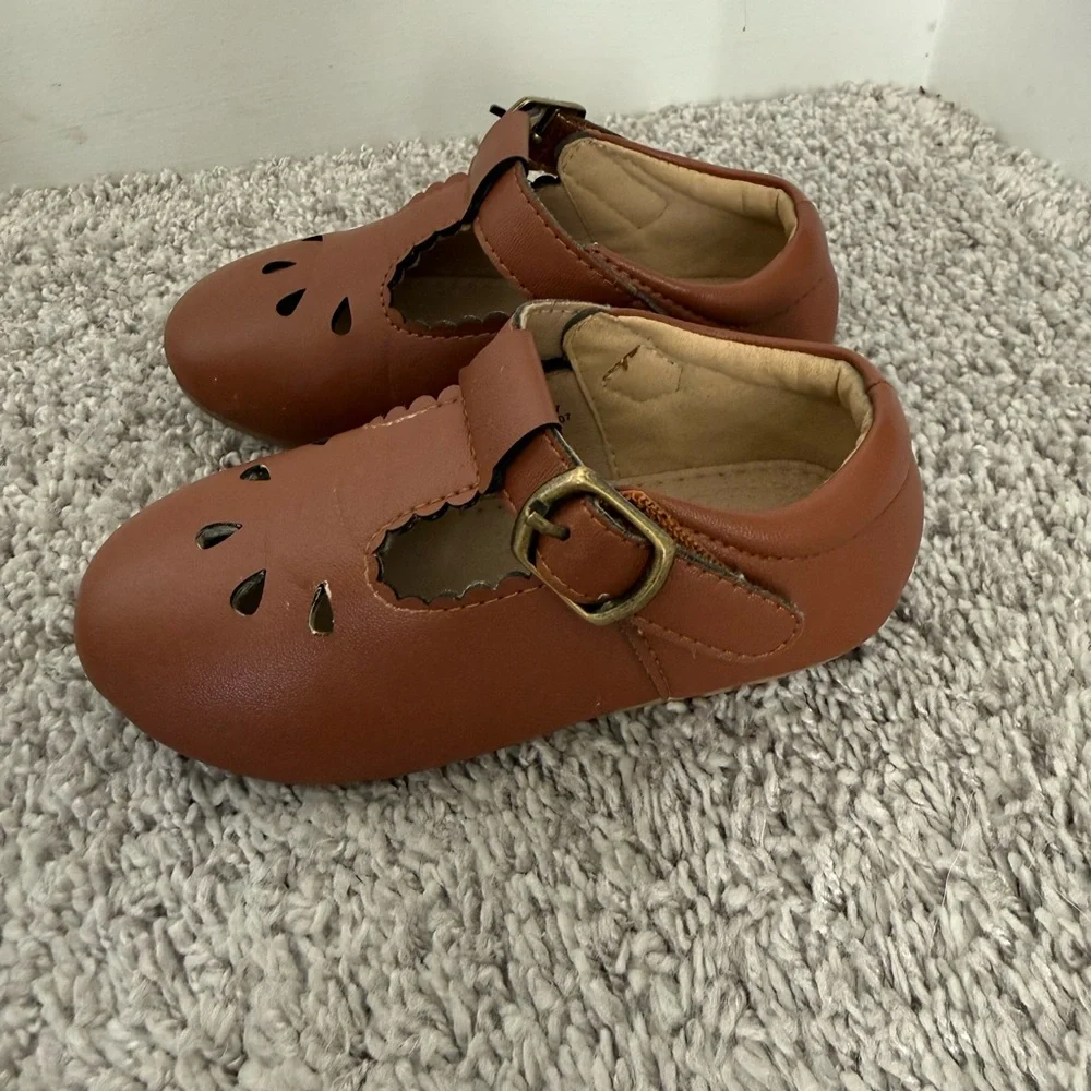 Felix and Flora Brown Mary Jane Kids Dress Shoes